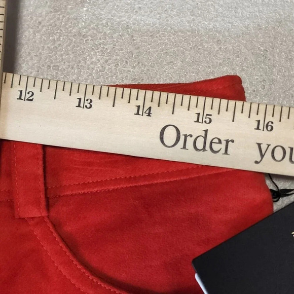 Halogen X Atlantic-Pacific Velveteen Kick Flare Pants In Red Blaze Size 12‎ NWT - Picture 10 of 12